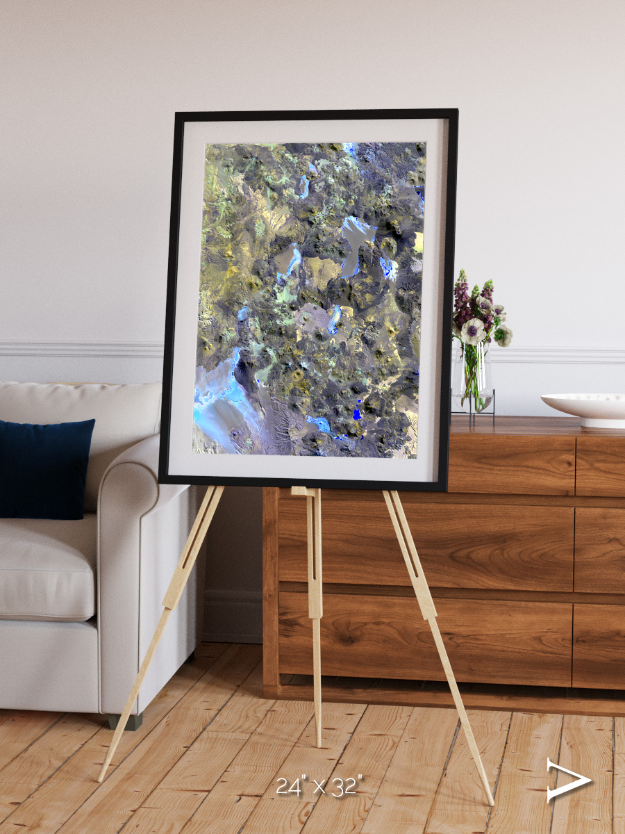 Lava Lines, Chilean Volcanoes Framed & Mounted Print