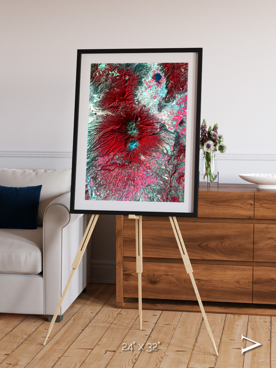 Lava Lines, Colima Volcano Framed & Mounted Print