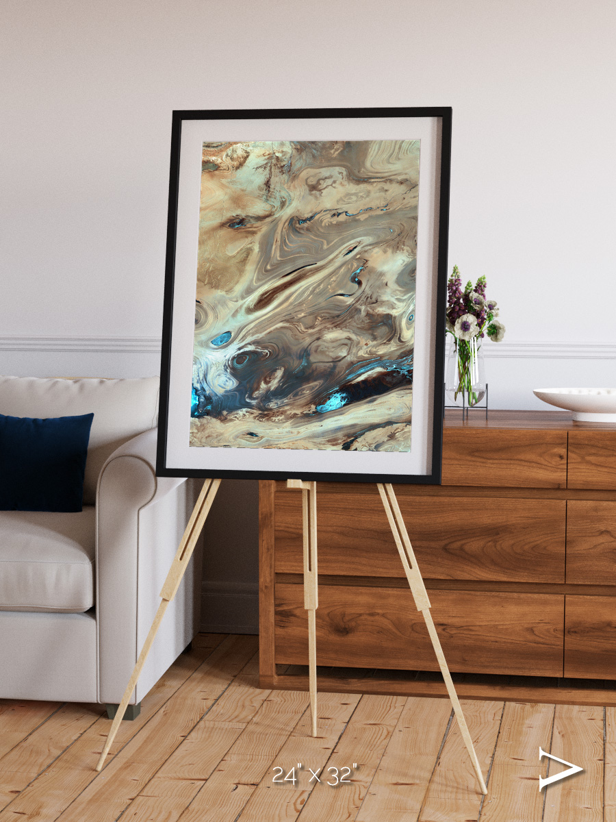 Saline Patterns, Dasht-e Kevir Framed & Mounted Print