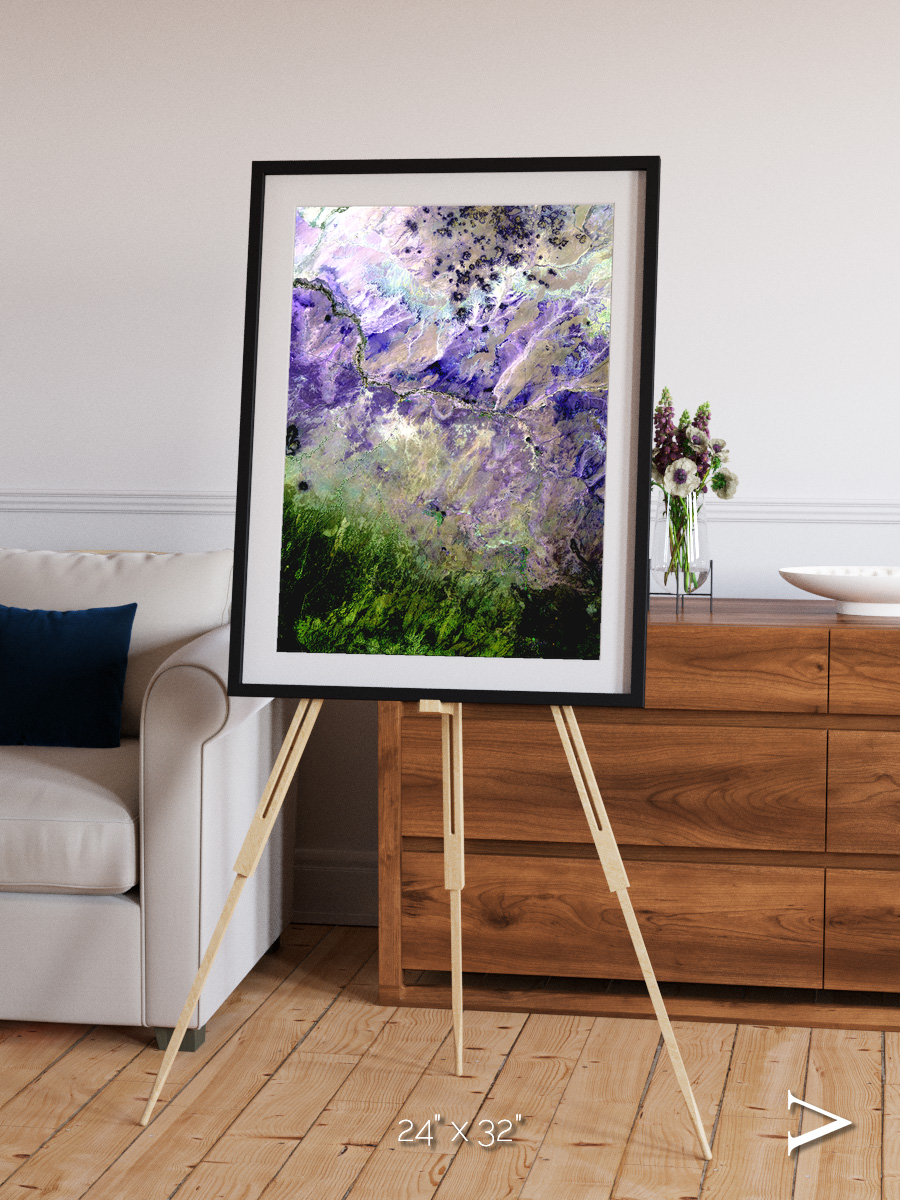 Arid Mosaic, Desert to Forest Framed & Mounted Print