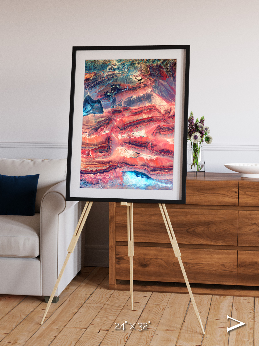 Fractured Earth, Western China Framed & Mounted Print