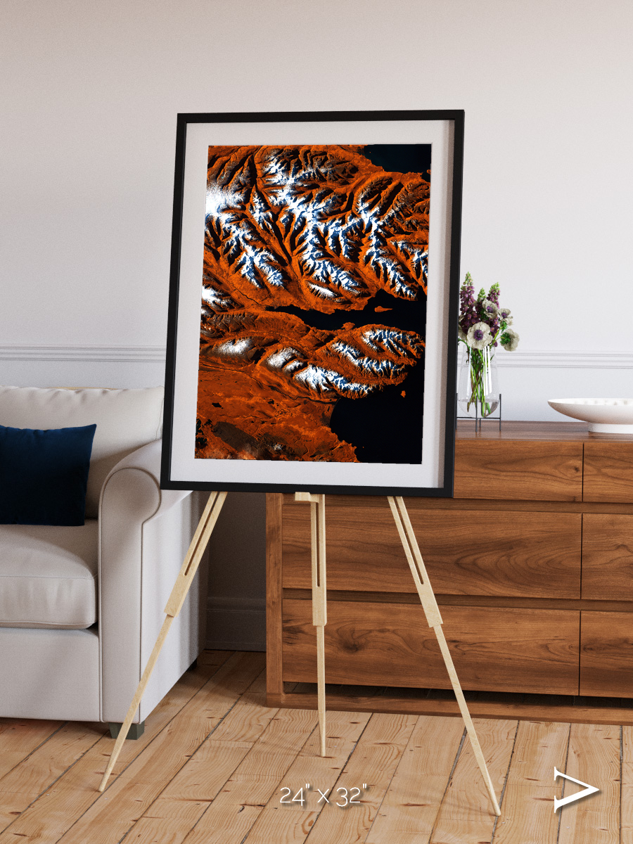 Striped Coast, Eyjafjörður Framed & Mounted Print