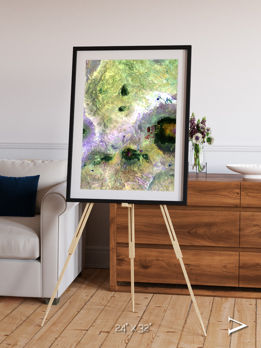 Folded Ridges, Kilimanjaro Framed & Mounted Print