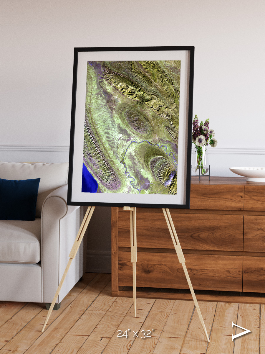 Channel Lines, Konari Iran Framed & Mounted Print