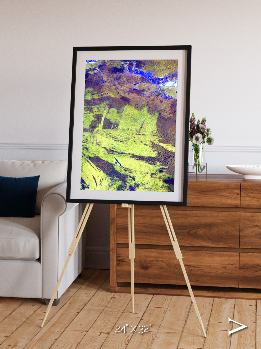 Lake Lines, Lake Amadeus Framed & Mounted Print