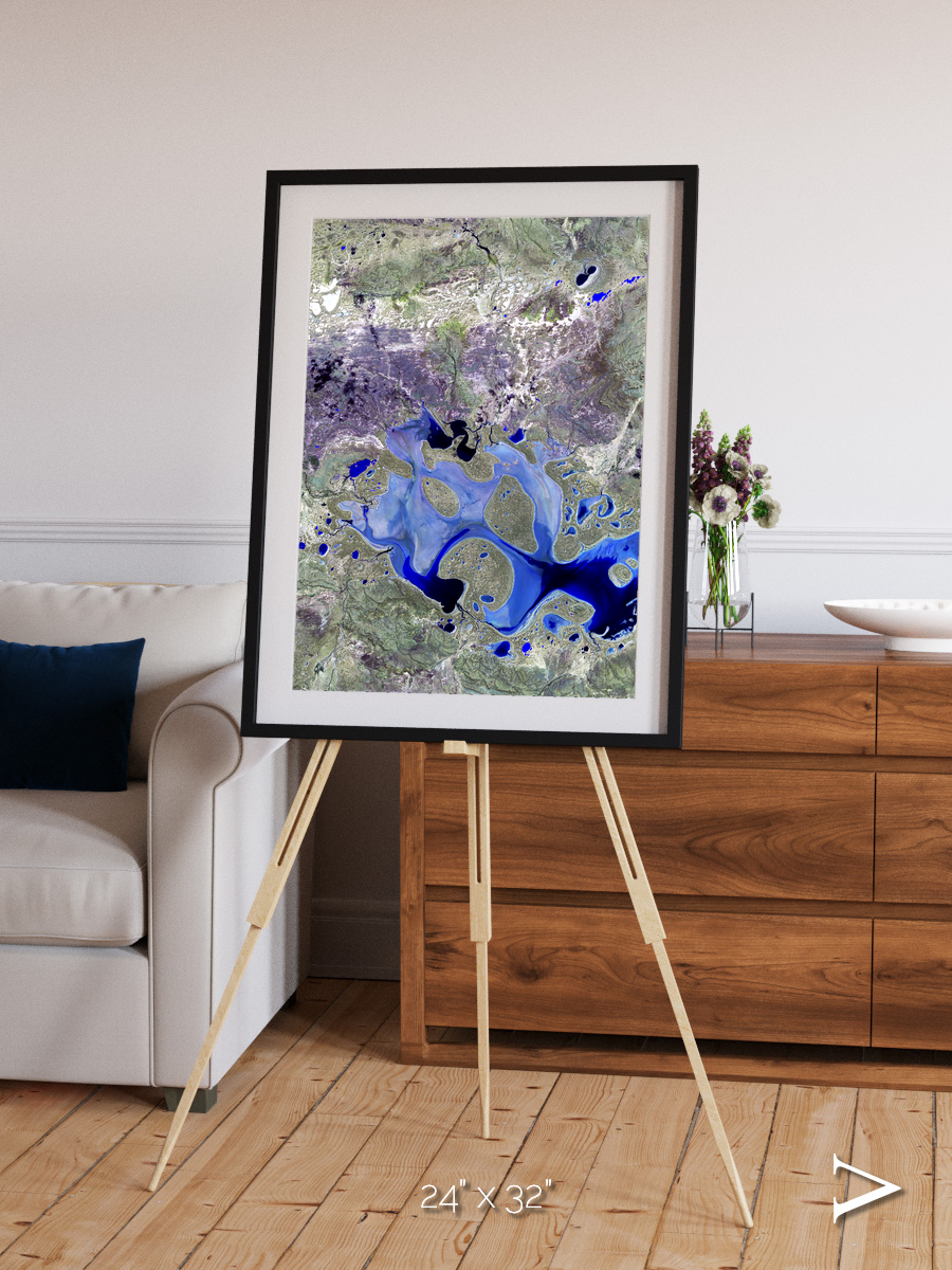 Lake Lines, Lake Carnegie Framed & Mounted Print