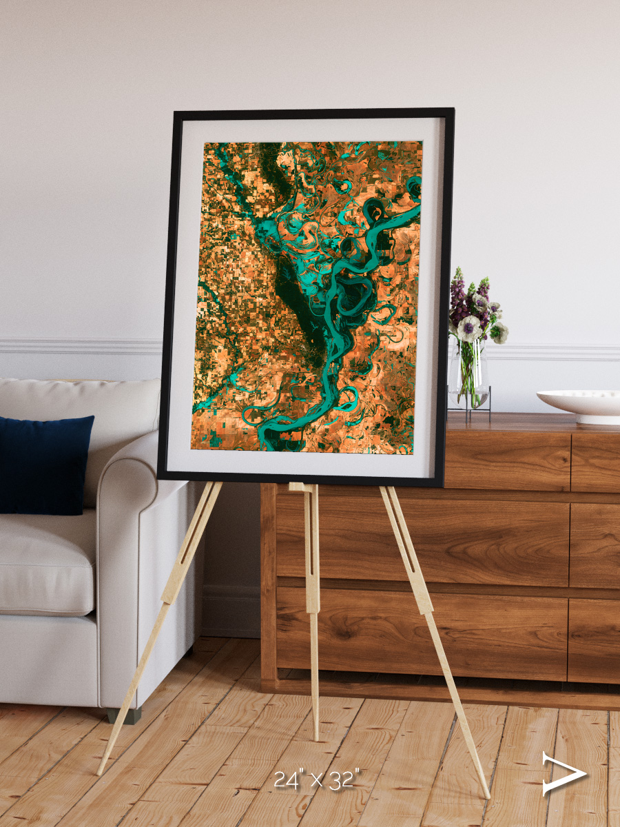 River’s Dance, Mississippi Framed & Mounted Print