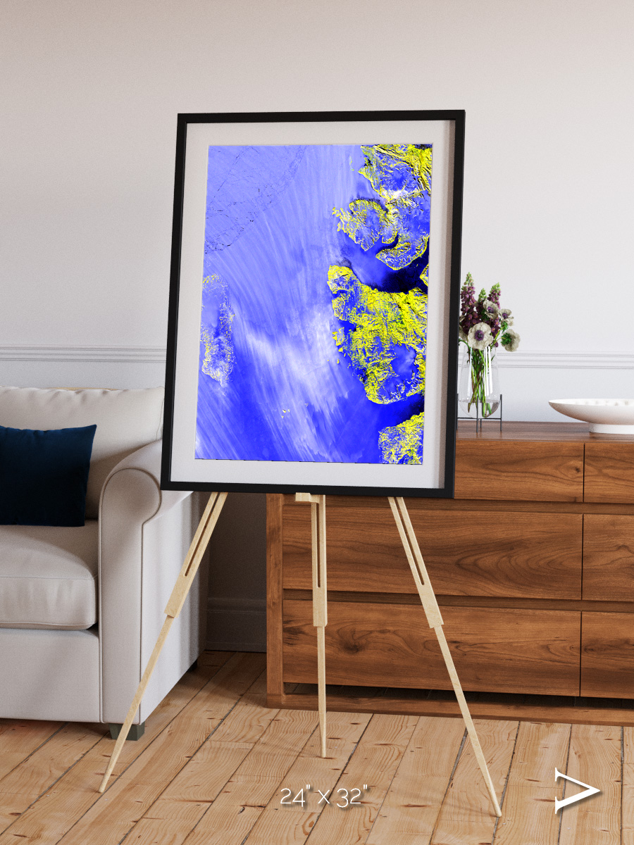 Islands in Snow, High Arctic Framed & Mounted Print