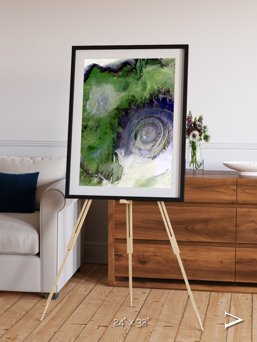 Dormant Giants, Richat Structure Framed & Mounted Print