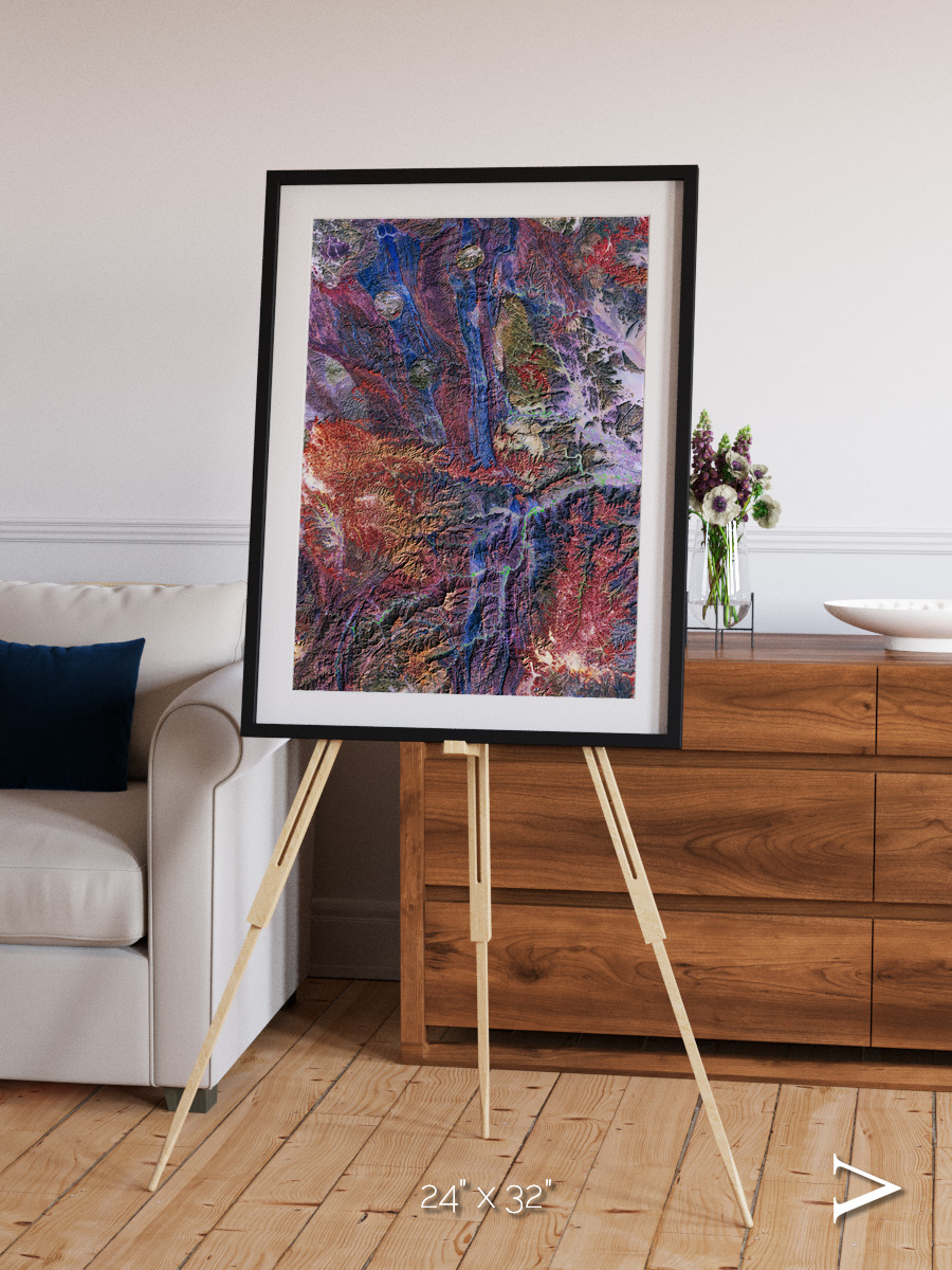 Geologic Tapestry, Asharah Fault Zone Framed & Mounted Print