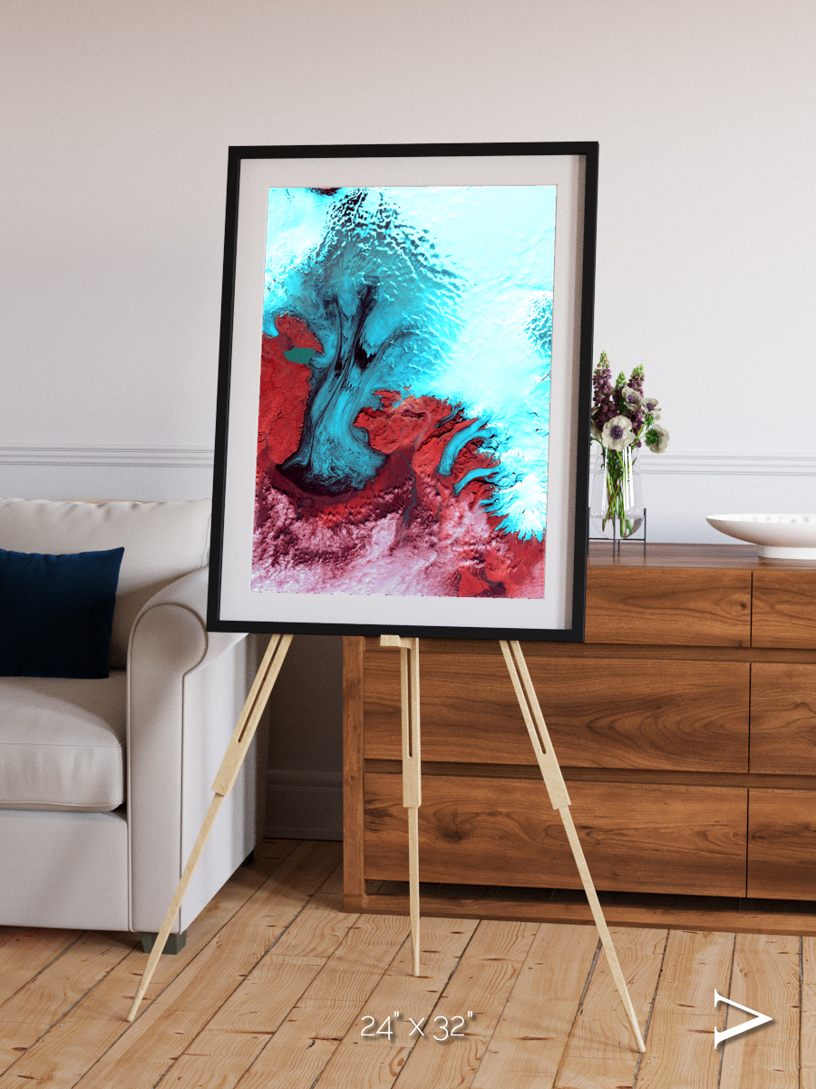 Polar Flow, Vatnajokull Glacier Ice Cap Framed & Mounted Print
