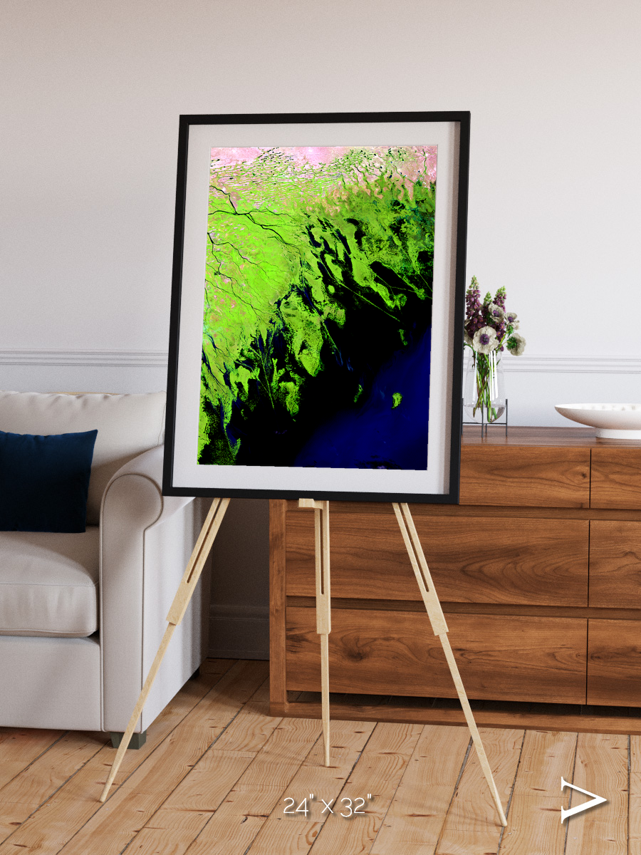 Delta Mosaic, Volga River Delta Framed & Mounted Print