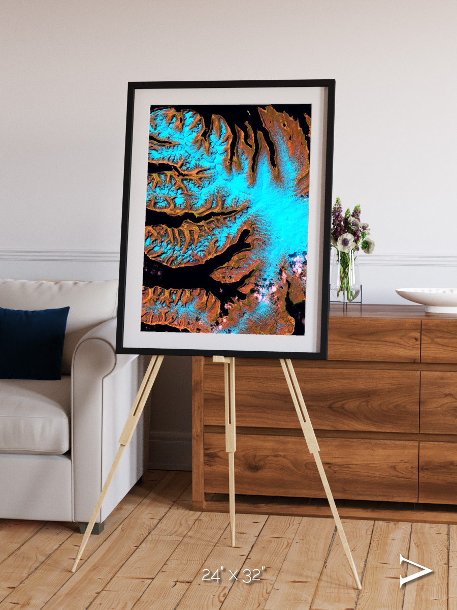 Frozen Currents, West Fjords Framed & Mounted Print