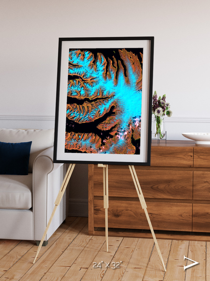 Frozen Currents, West Fjords Framed & Mounted Print