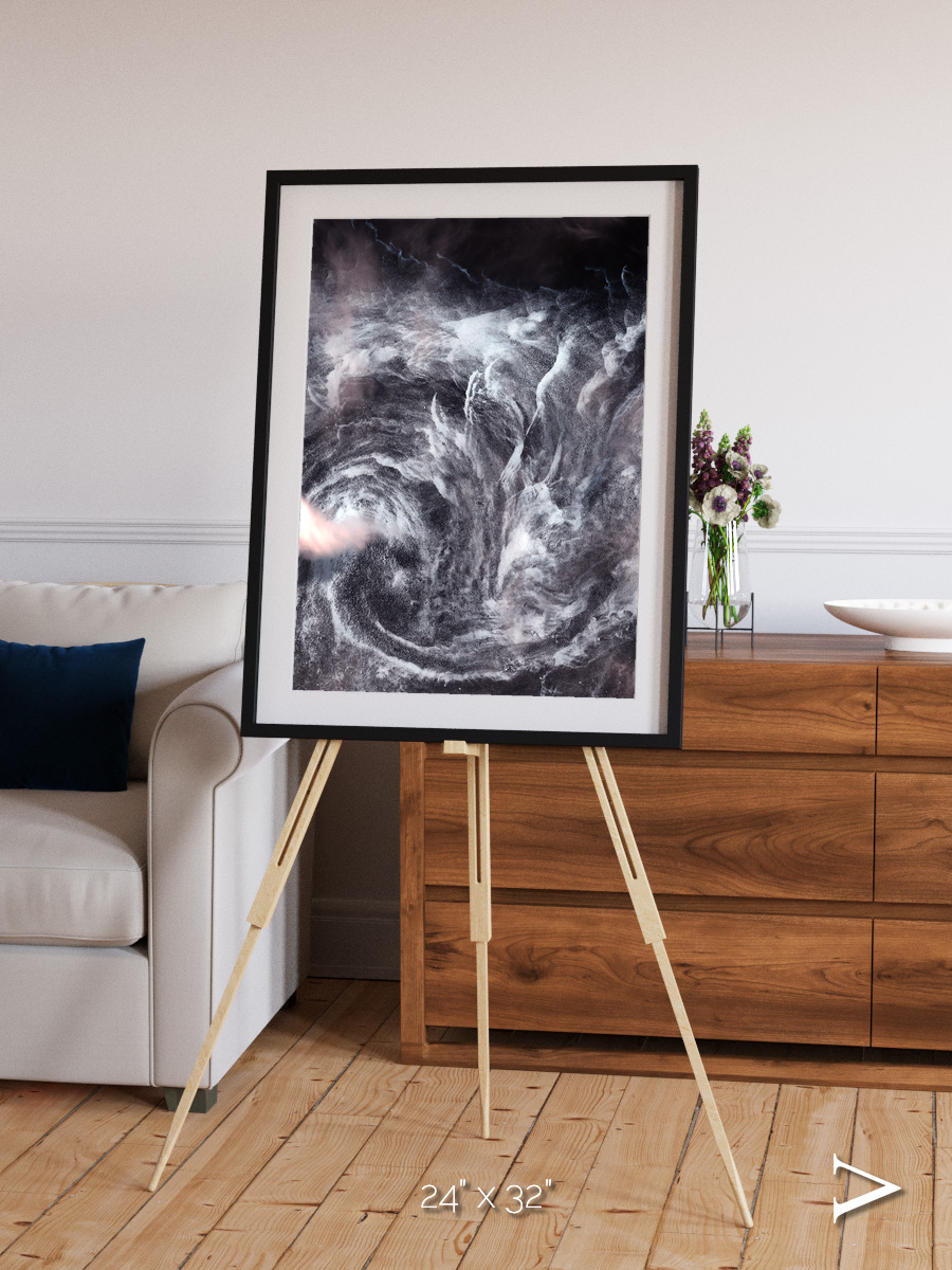 Wind Signatures, Whirlpool in the Air Framed & Mounted Print