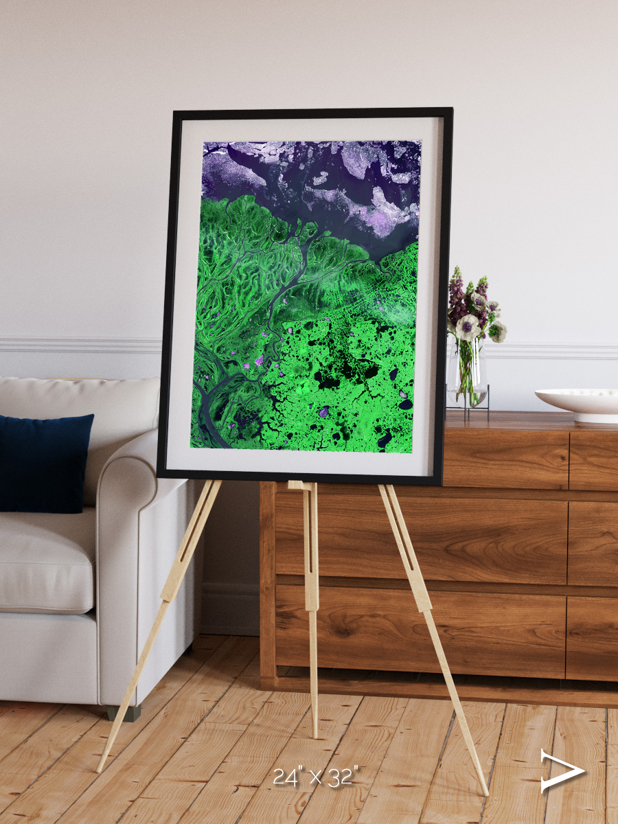 Polar Flow, Yukon Delta Framed & Mounted Print