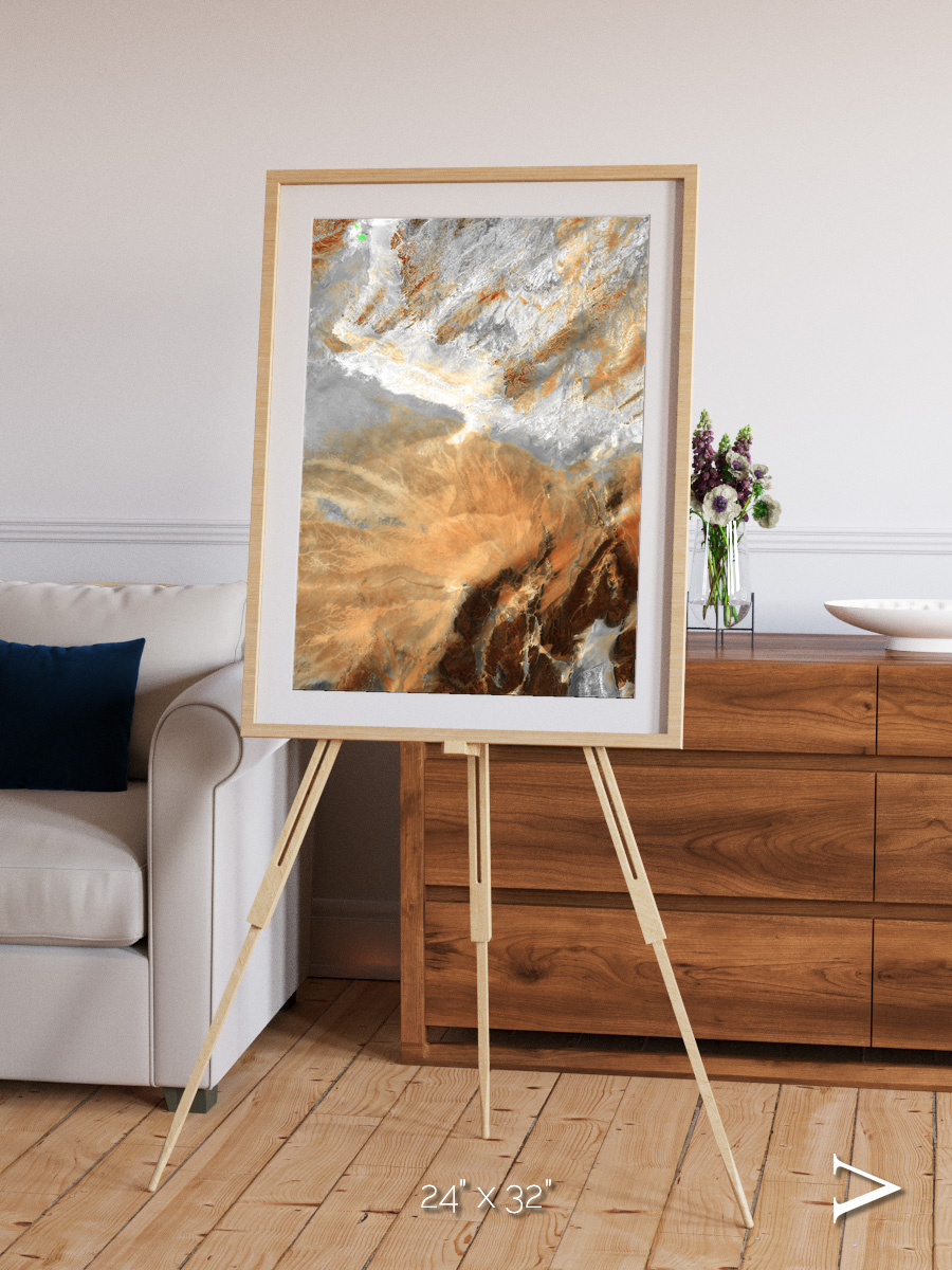Etched Sands, Algerian Sahara Framed & Mounted Print