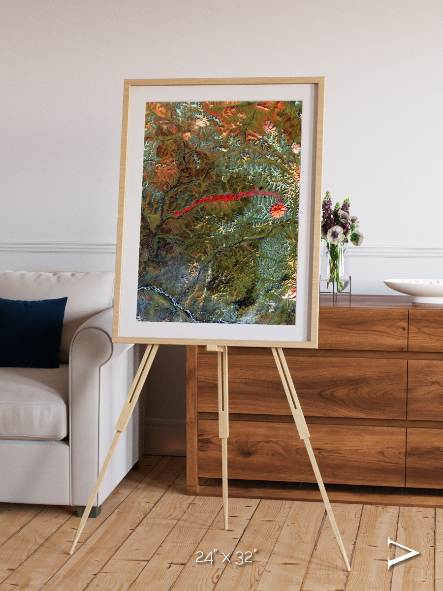 Ash and Stone, Anyuyskiy Volcano Framed & Mounted Print