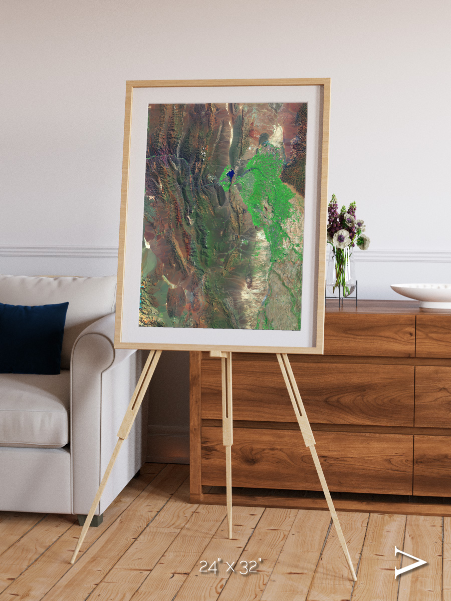 Channel Lines, Barreal Blanco Framed & Mounted Print