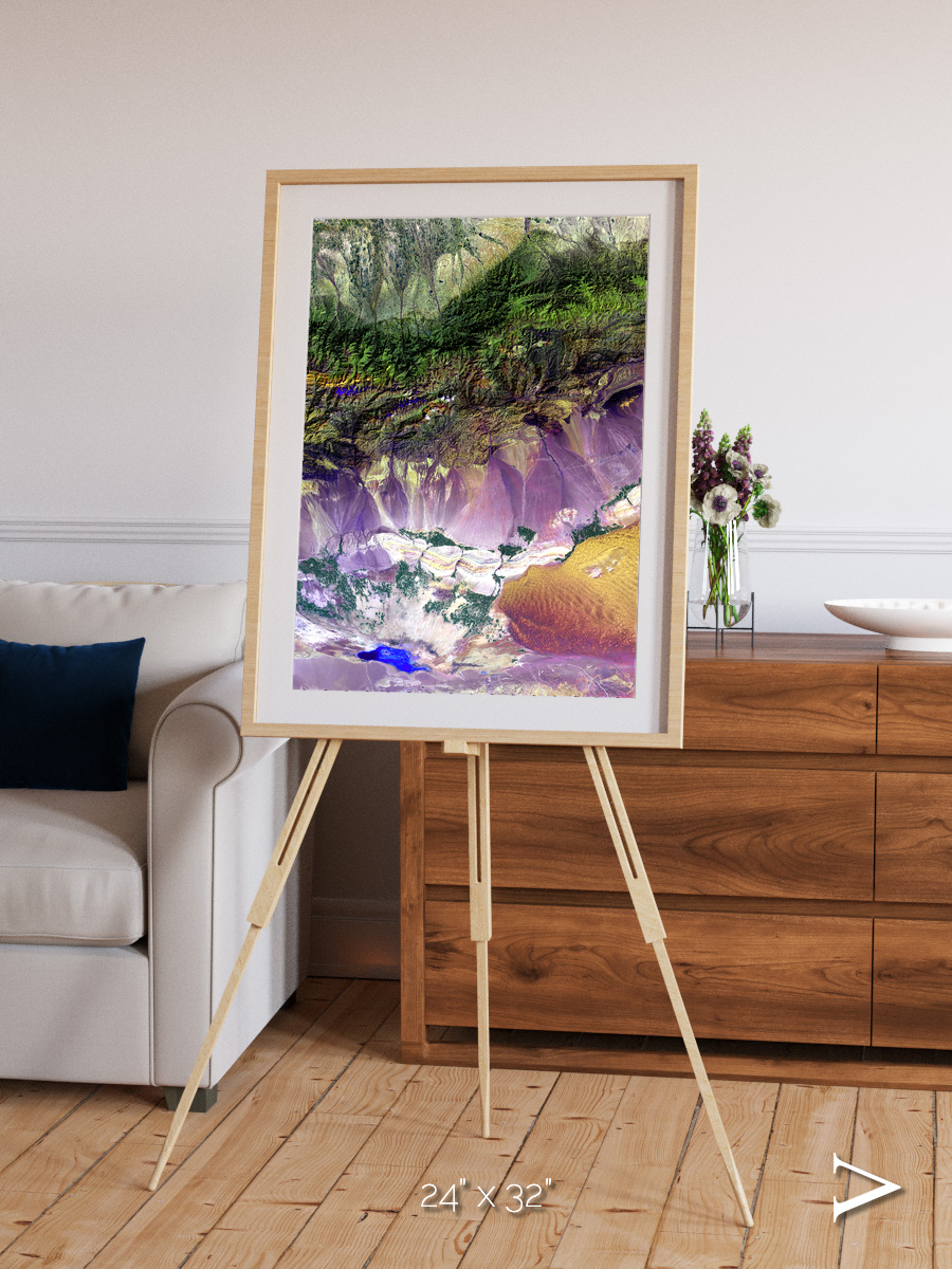 Saline Patterns, Bogda Mountains Framed & Mounted Print