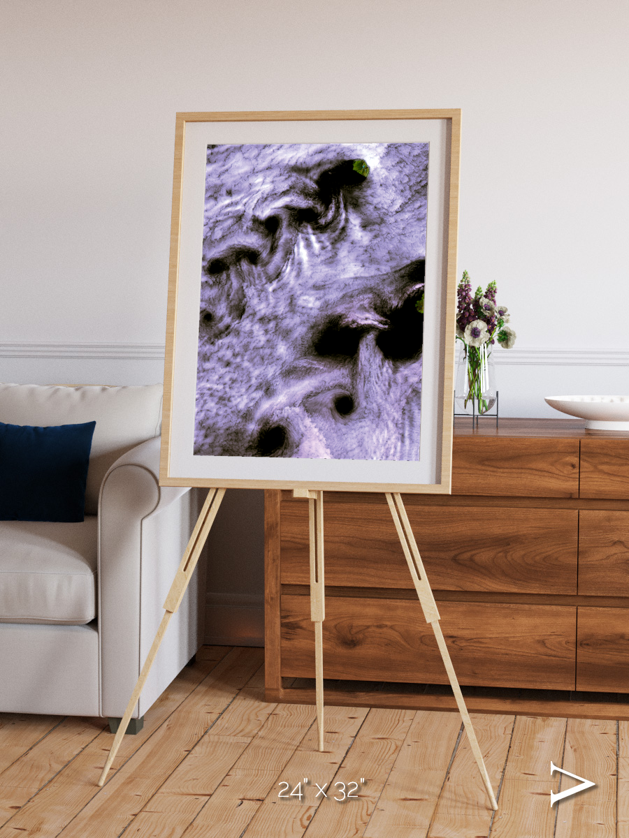 Vortices over Broutona, Kuril Islands Framed & Mounted Print