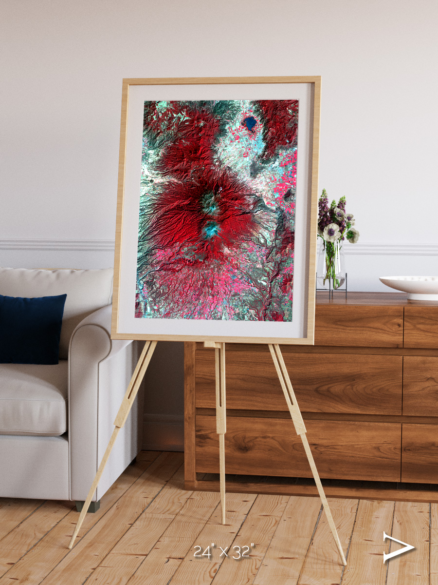 Lava Lines, Colima Volcano Framed & Mounted Print