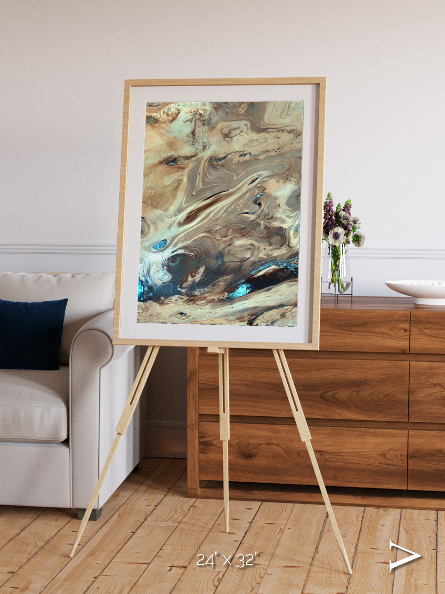 Saline Patterns, Dasht-e Kevir Framed & Mounted Print
