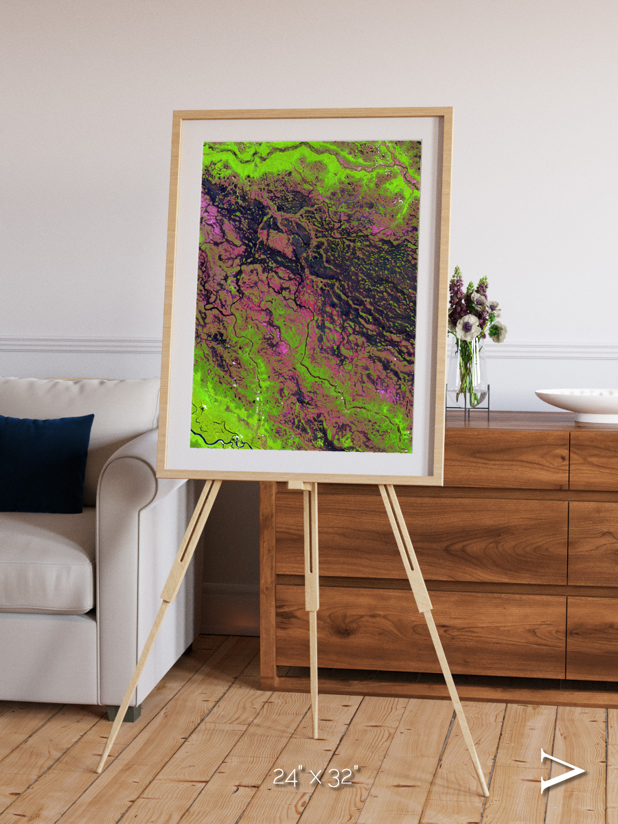 Channel Lines, Demini River Framed & Mounted Print