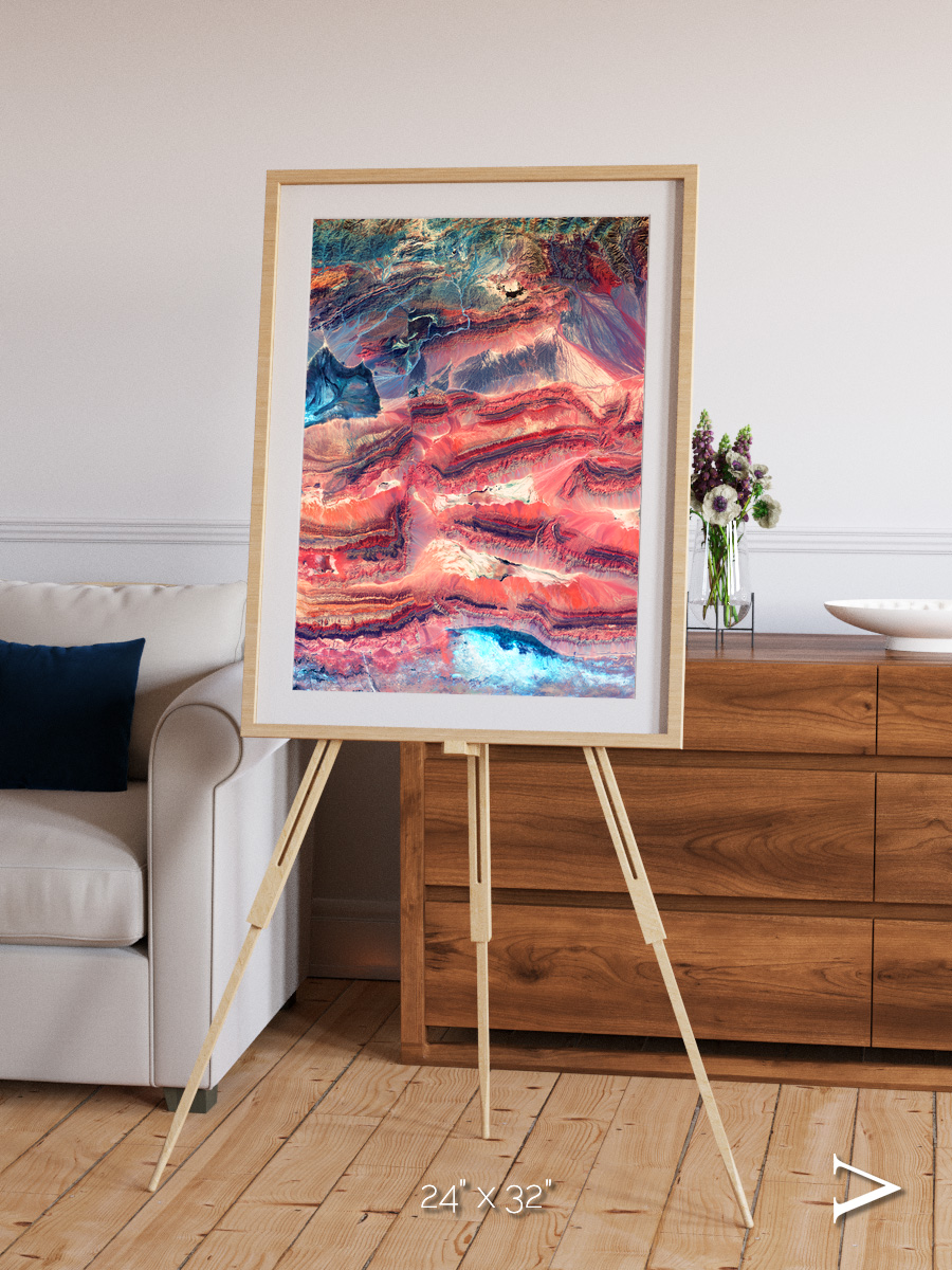 Fractured Earth, Western China Framed & Mounted Print