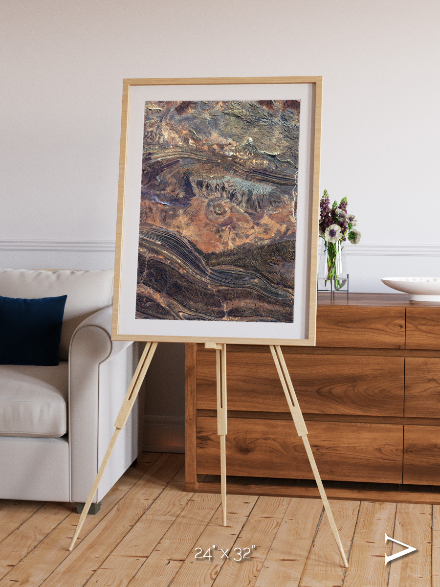Volcanic Palette, Gosses Bluff Framed & Mounted Print