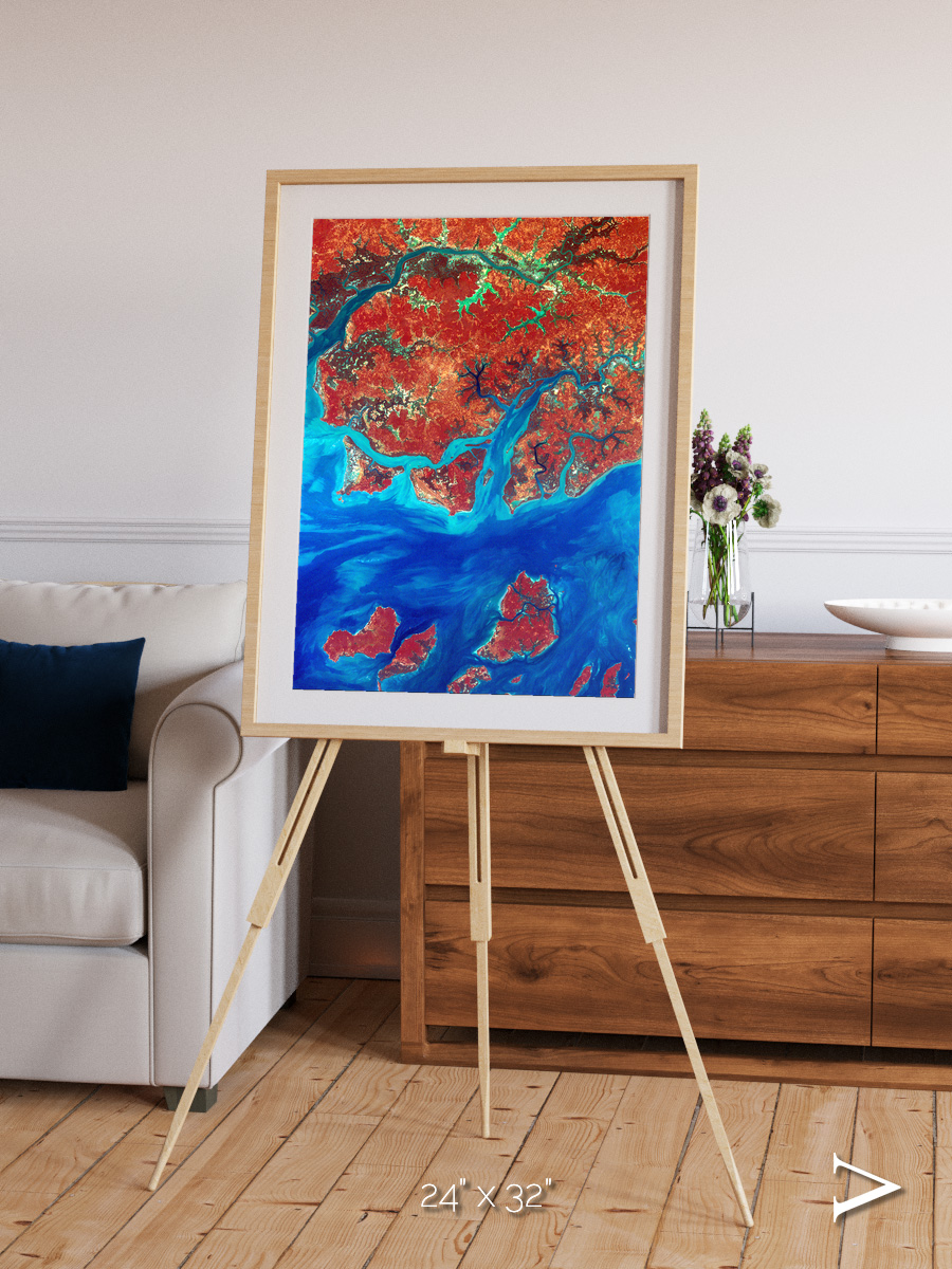 River and Plain, Guinea-Bissau Framed & Mounted Print