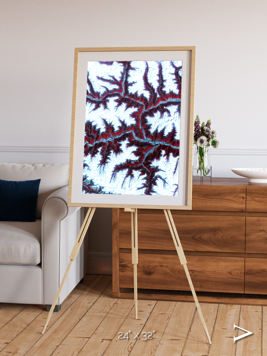 Ribbon River, Himalayas Framed & Mounted Print