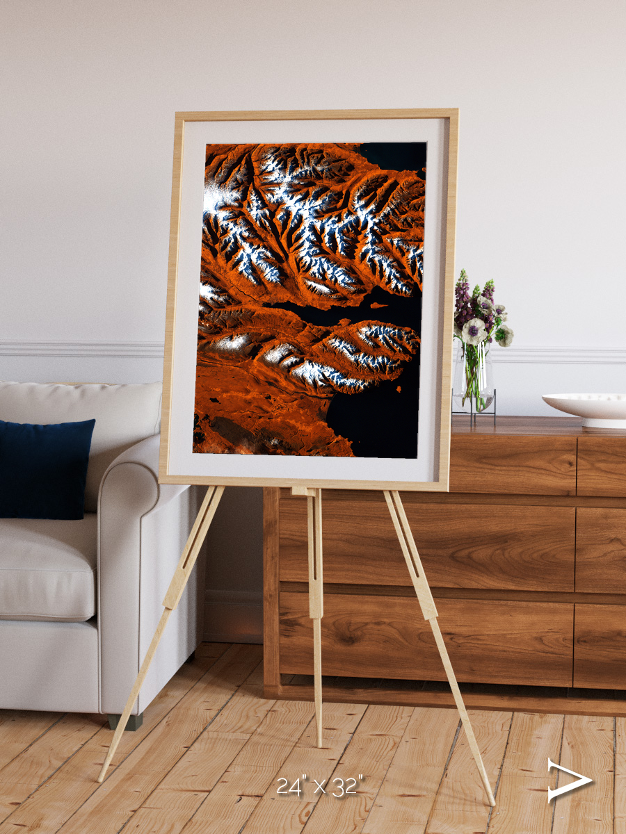 Striped Coast, Eyjafjörður Framed & Mounted Print