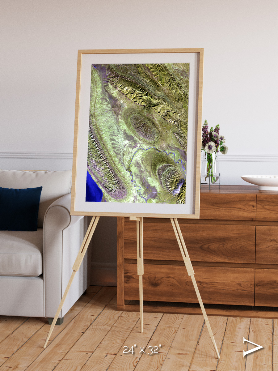 Channel Lines, Konari Iran Framed & Mounted Print
