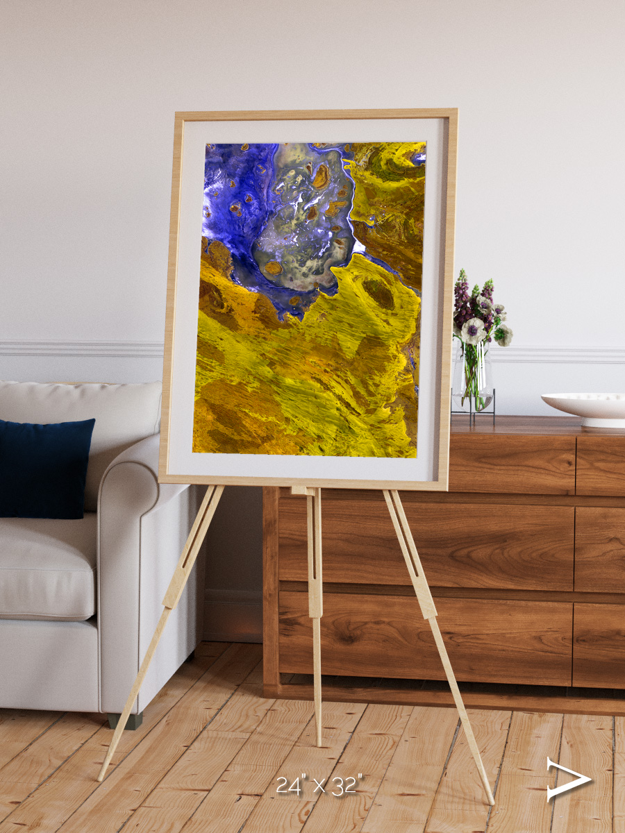 Saline Patterns, Lake Disappointment Framed & Mounted Print