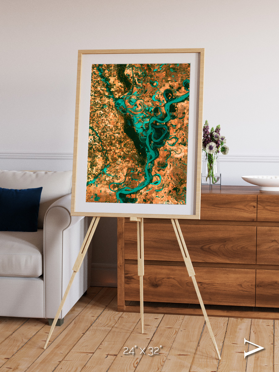 River’s Dance, Mississippi Framed & Mounted Print