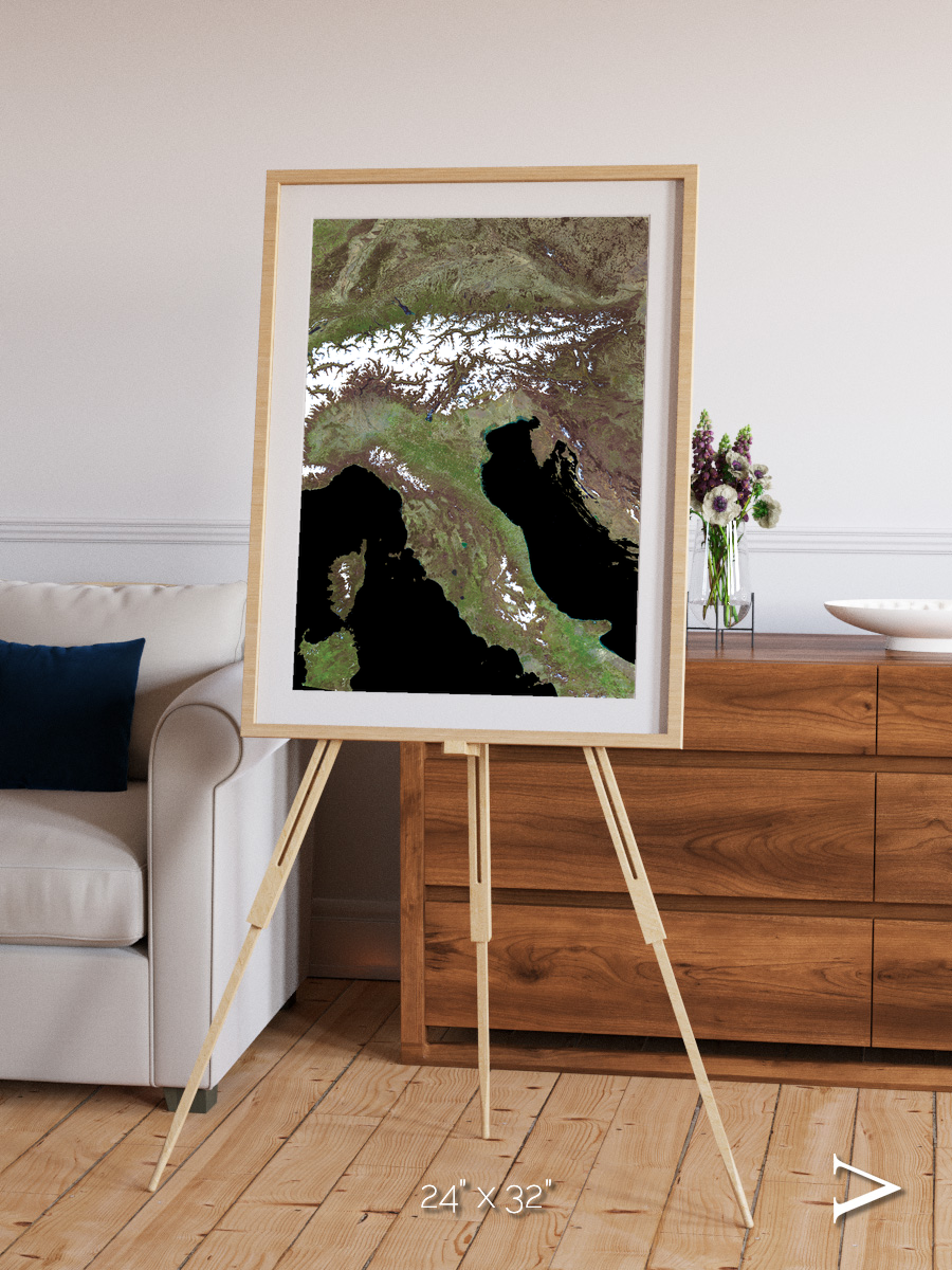 Tidal Patterns, Mediterranean Sea Framed & Mounted Print