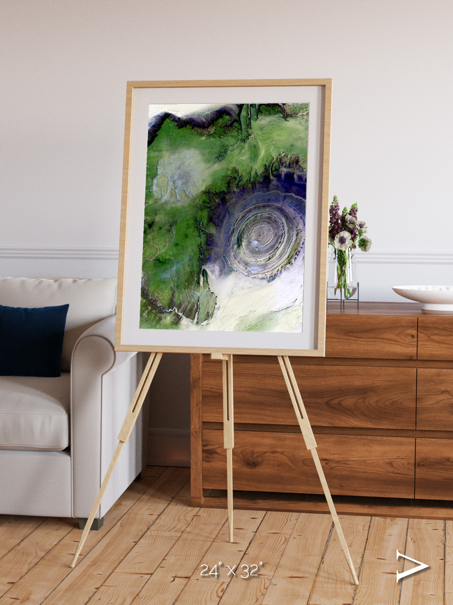 Dormant Giants, Richat Structure Framed & Mounted Print