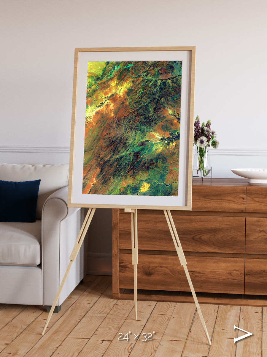 Irrigated Highlands, Eastern Afghanistan Framed & Mounted Print