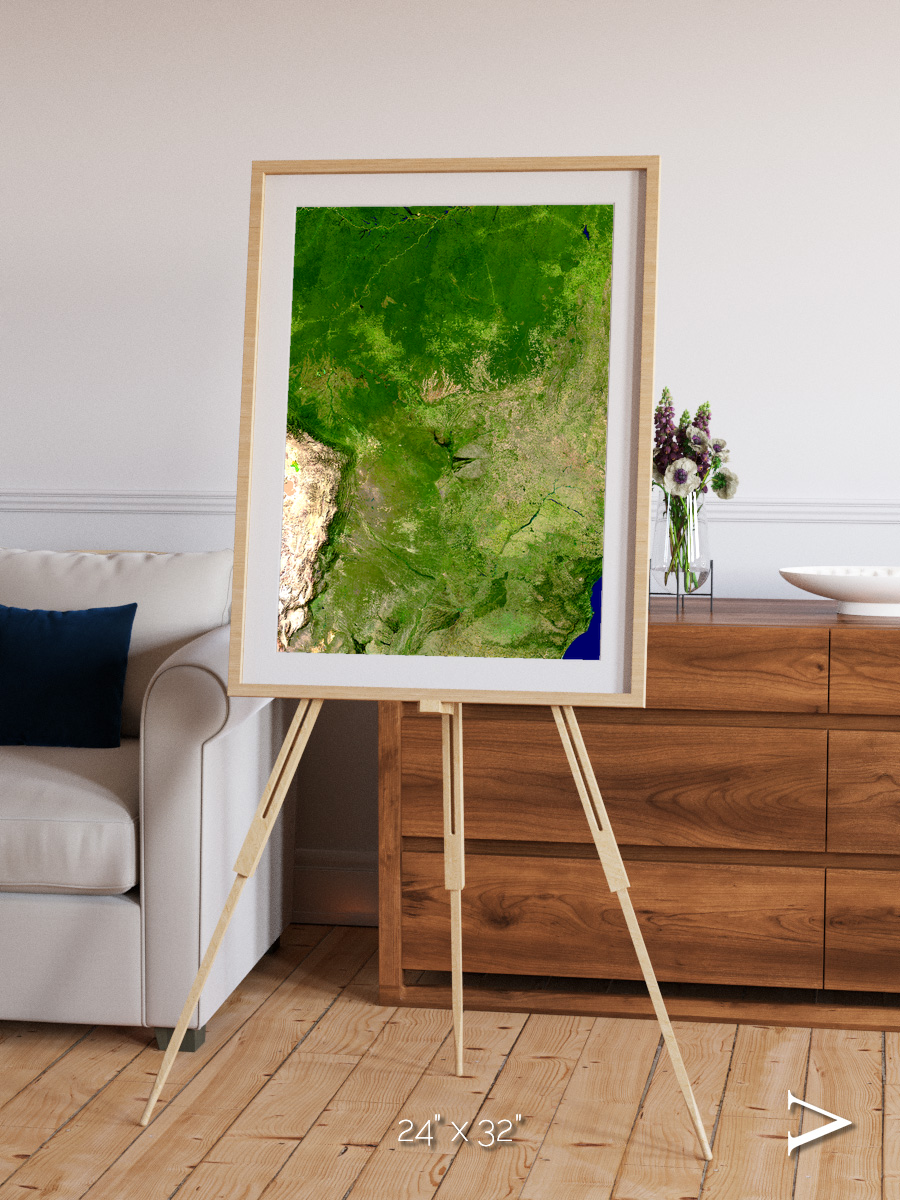 Ribbon River, South America Framed & Mounted Print