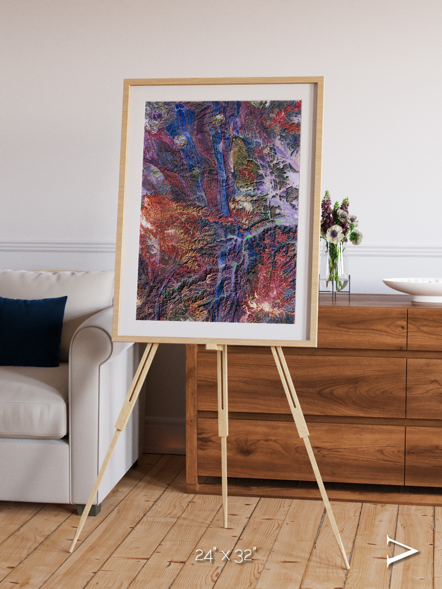 Geologic Tapestry, Asharah Fault Zone Framed & Mounted Print
