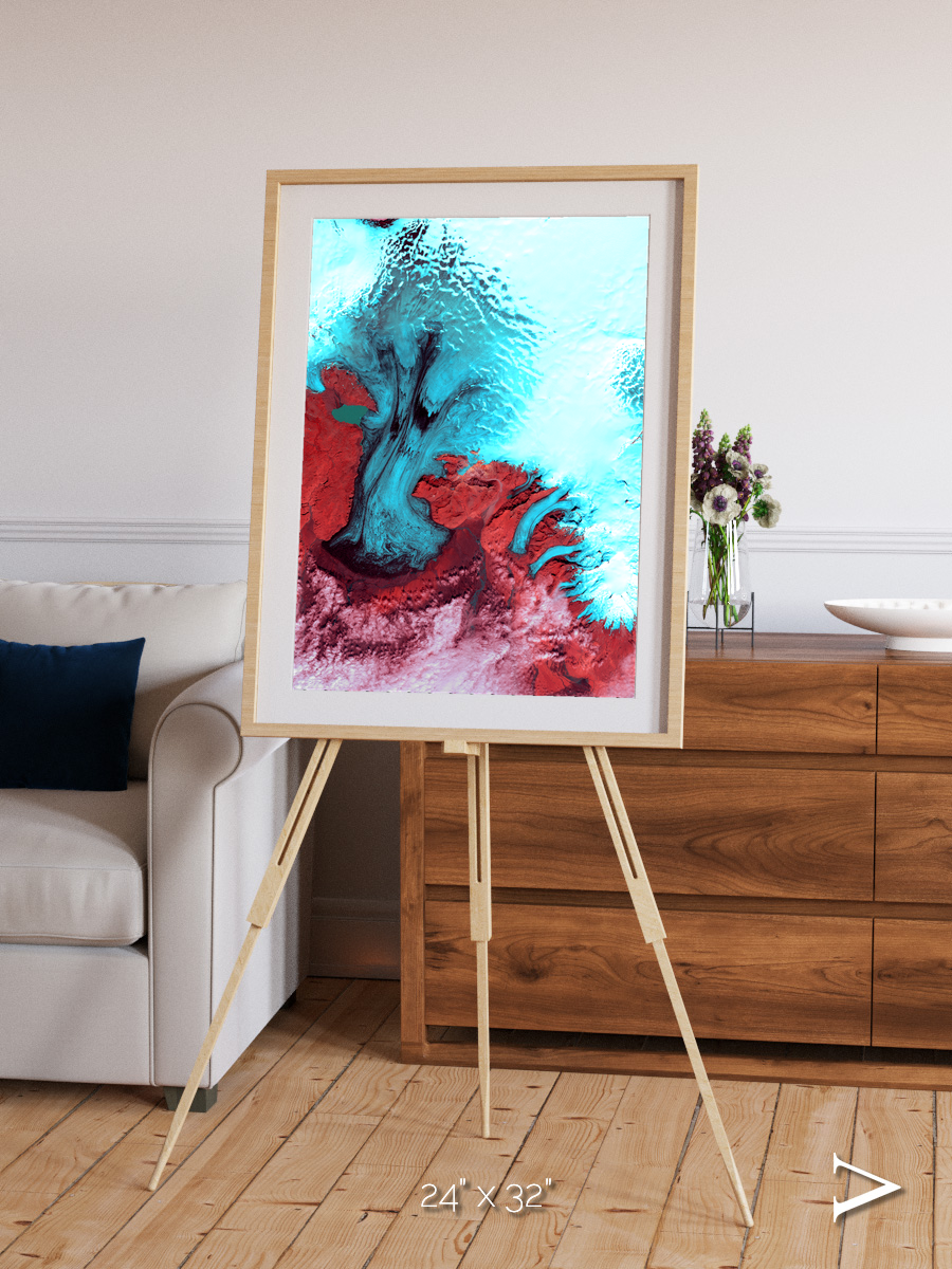 Polar Flow, Vatnajokull Glacier Ice Cap Framed & Mounted Print