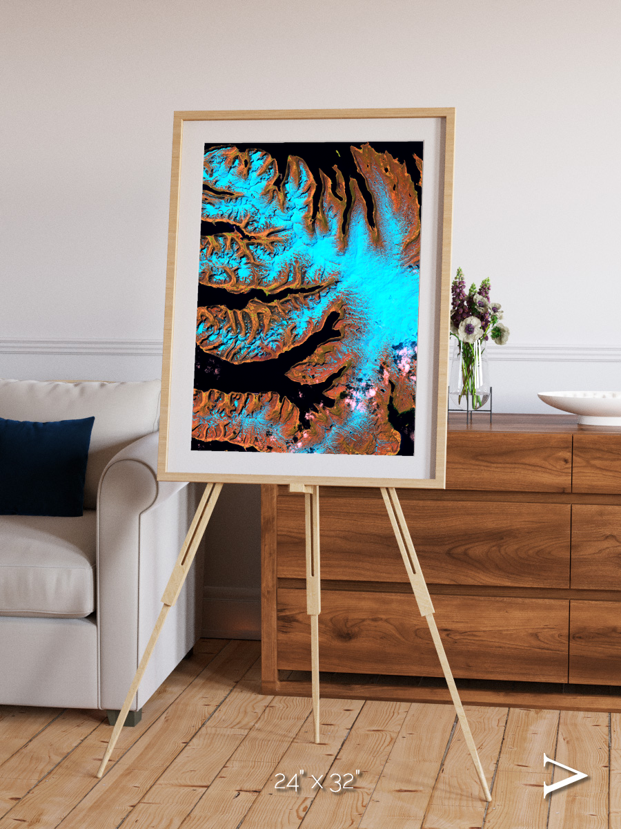 Frozen Currents, West Fjords Framed & Mounted Print