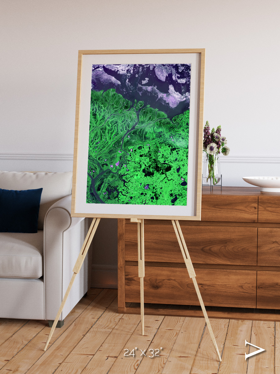 Polar Flow, Yukon Delta Framed & Mounted Print