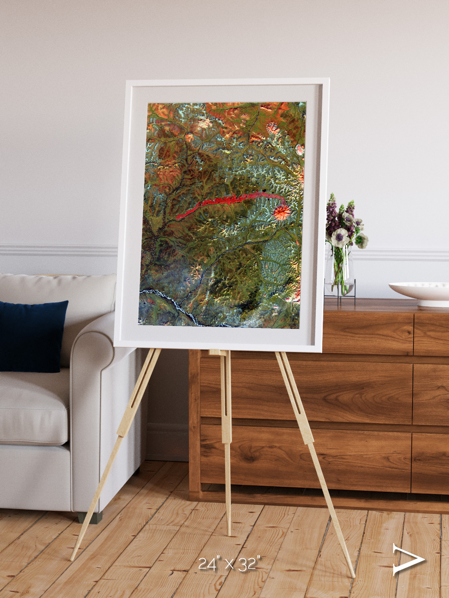Ash and Stone, Anyuyskiy Volcano Framed & Mounted Print