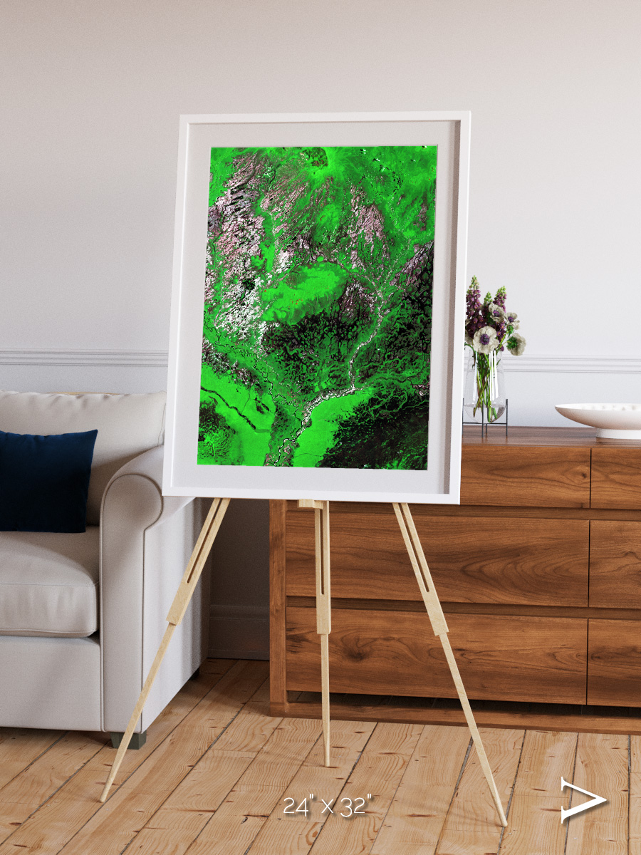 Ribbon River, Araca River Framed & Mounted Print