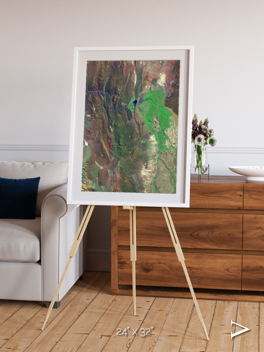 Channel Lines, Barreal Blanco Framed & Mounted Print