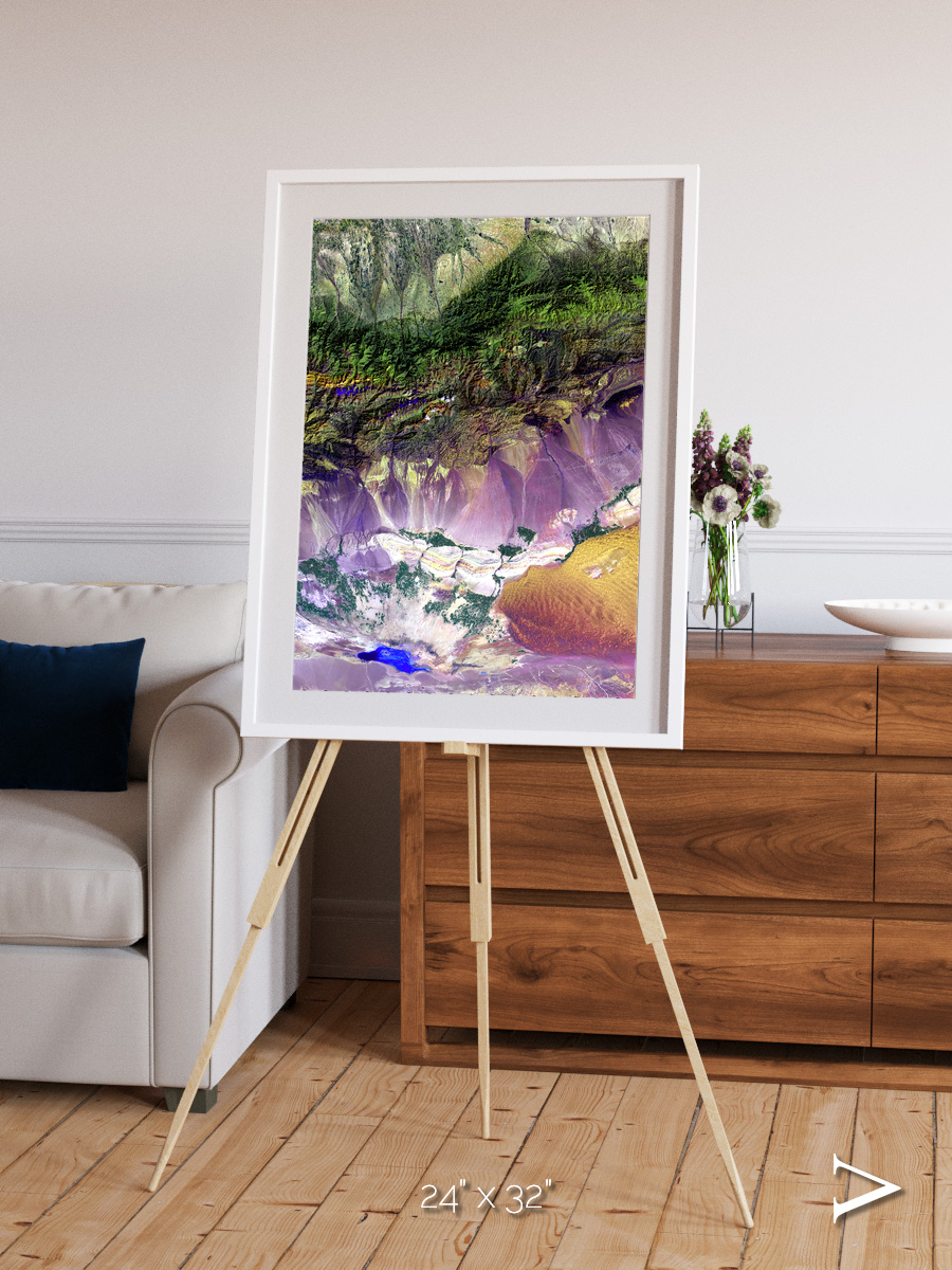 Saline Patterns, Bogda Mountains Framed & Mounted Print