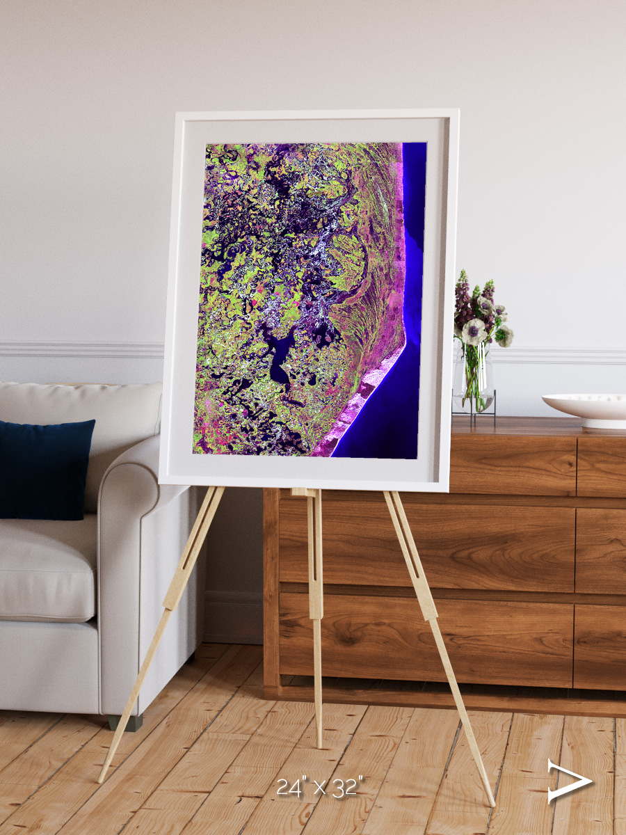 Wetland Mosaic, Cabo San Antonio Framed & Mounted Print
