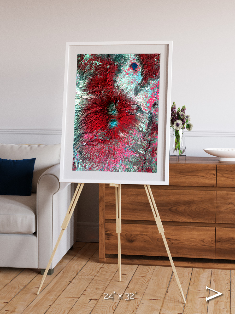 Lava Lines, Colima Volcano Framed & Mounted Print